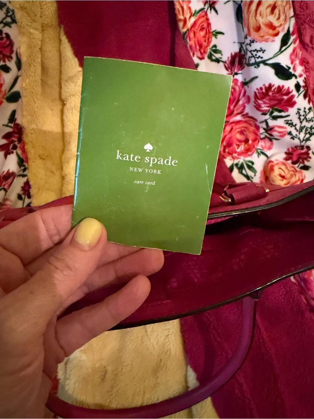 Kate Spade Hot Pink Leather Tote